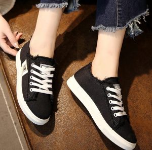 Giày Thể Thao Nữ Sneaker Buộc Dây Mác Da Wanpi 110 Cá Tính Dễ Thương - btgn04