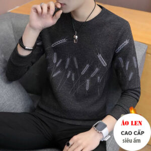 Áo len nam họa tiết dài tay, cổ tròn, áo thu đông siêu đẹp - AL32