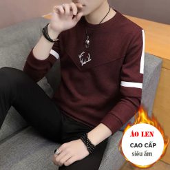Áo len nam họa tiết dài tay, cổ tròn, áo thu đông siêu đẹp - AL34