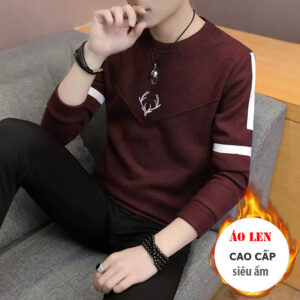 Áo len nam họa tiết dài tay, cổ tròn, áo thu đông siêu đẹp - AL34