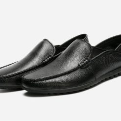 Giày Lười Da Bò Nam, Đế Cao Su, Da Chuẩn GD19