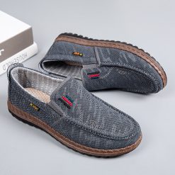 Giày Lười Vải Nam, Thoáng Khí, Đế Mềm, Chống Trơn Trượt G200